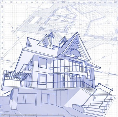 3d建筑圖紙圖片素材